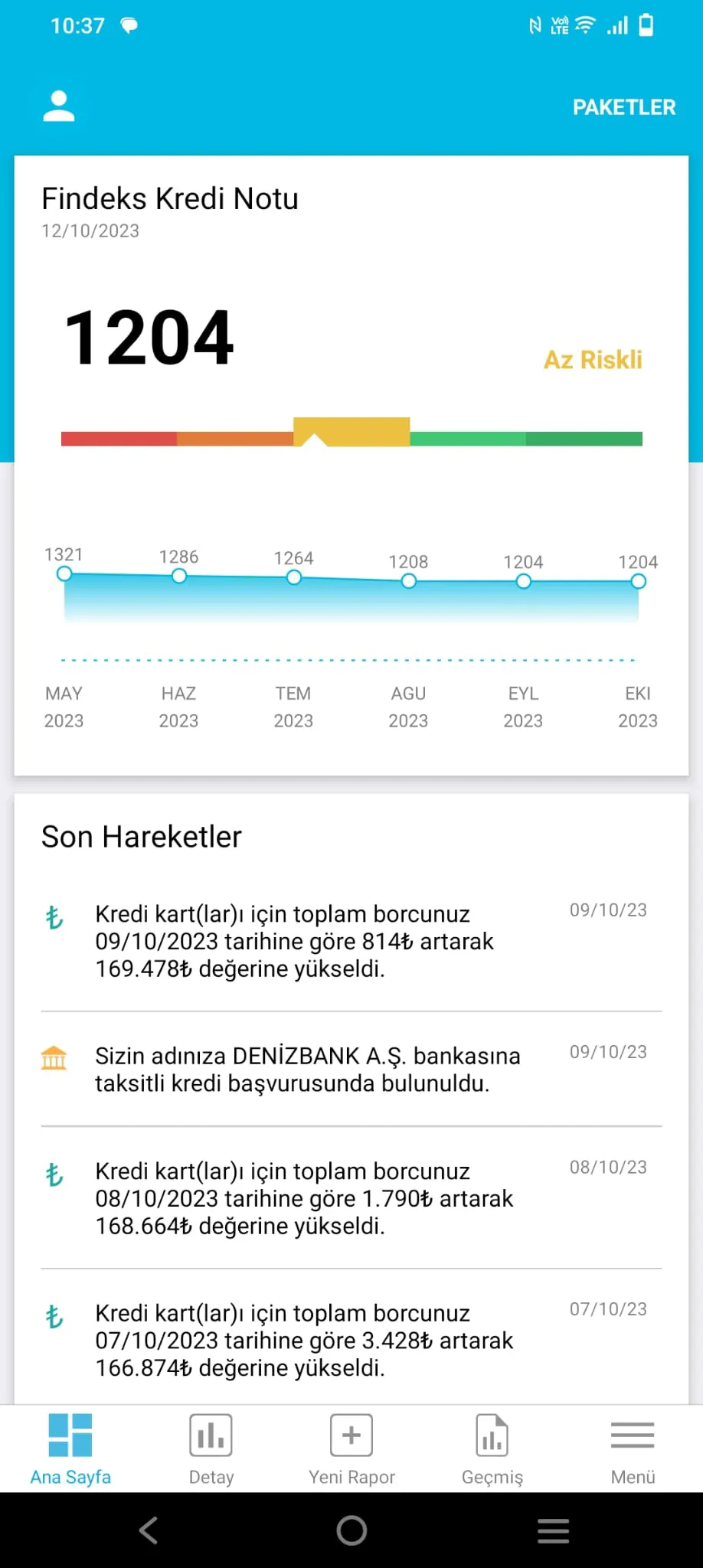 Findeks Mobil Uygulama Kredi Puanı 