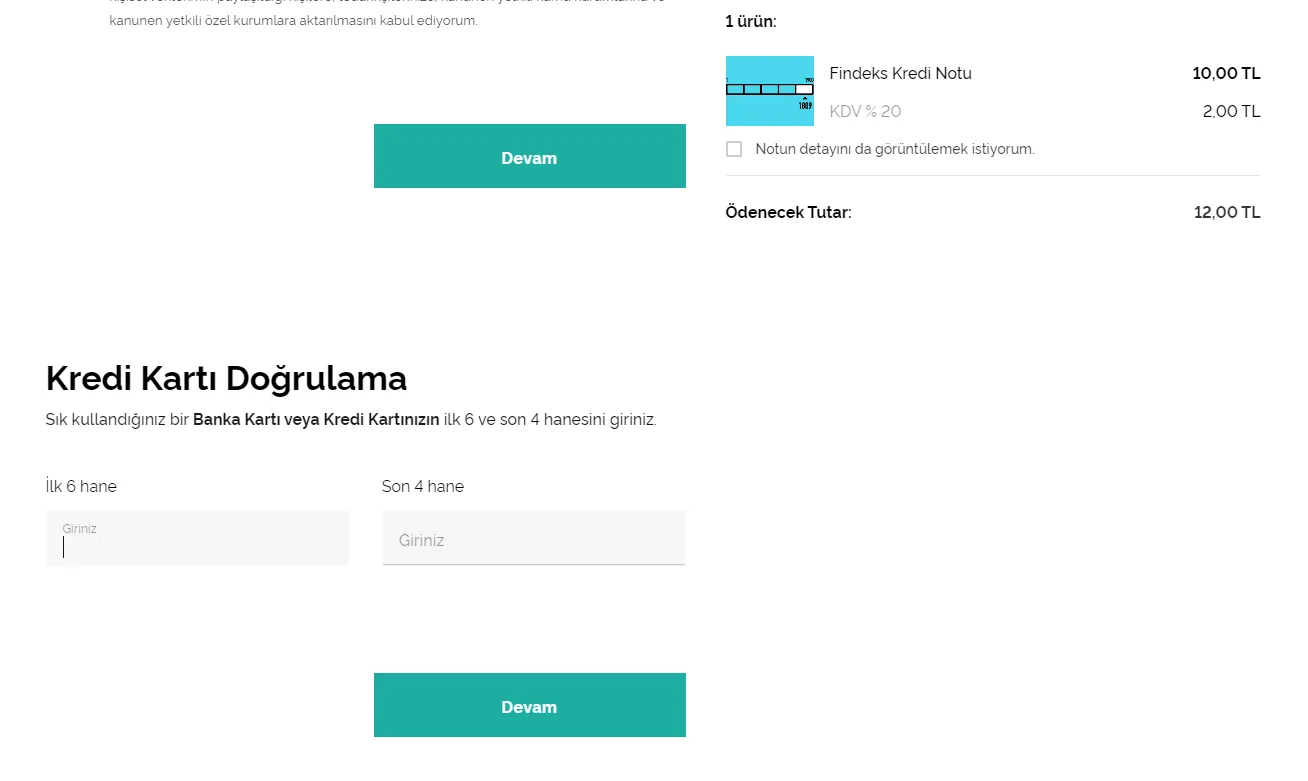 Findeks Satın Al Kart Doğrulama 