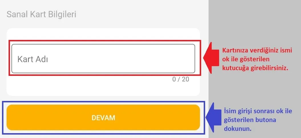 Sanal Kart Oluşturma