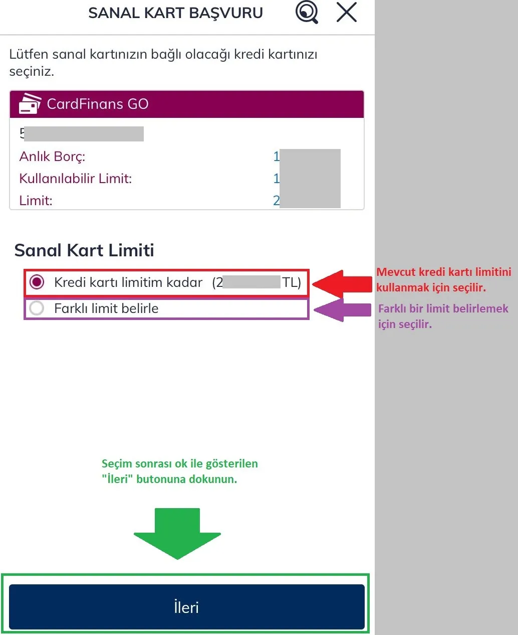 QNB Finansbank Sanal Kart Oluşturma Başvuru