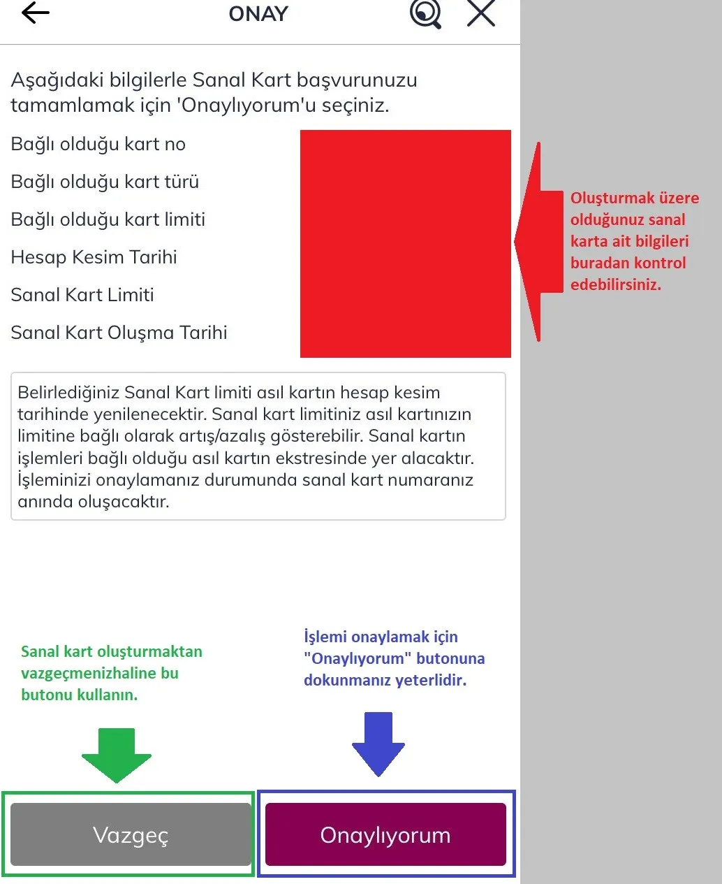 QNB Finansbank Sanal Kart Oluşturma Onay