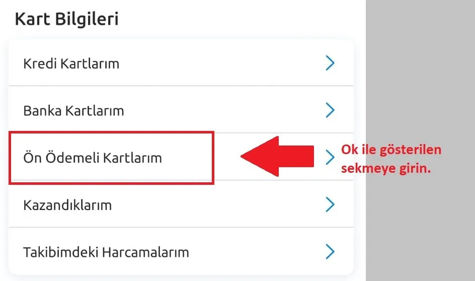 Yapı Kredi Sanal Kart Oluşturma Ön Ödemeli Kartlarım