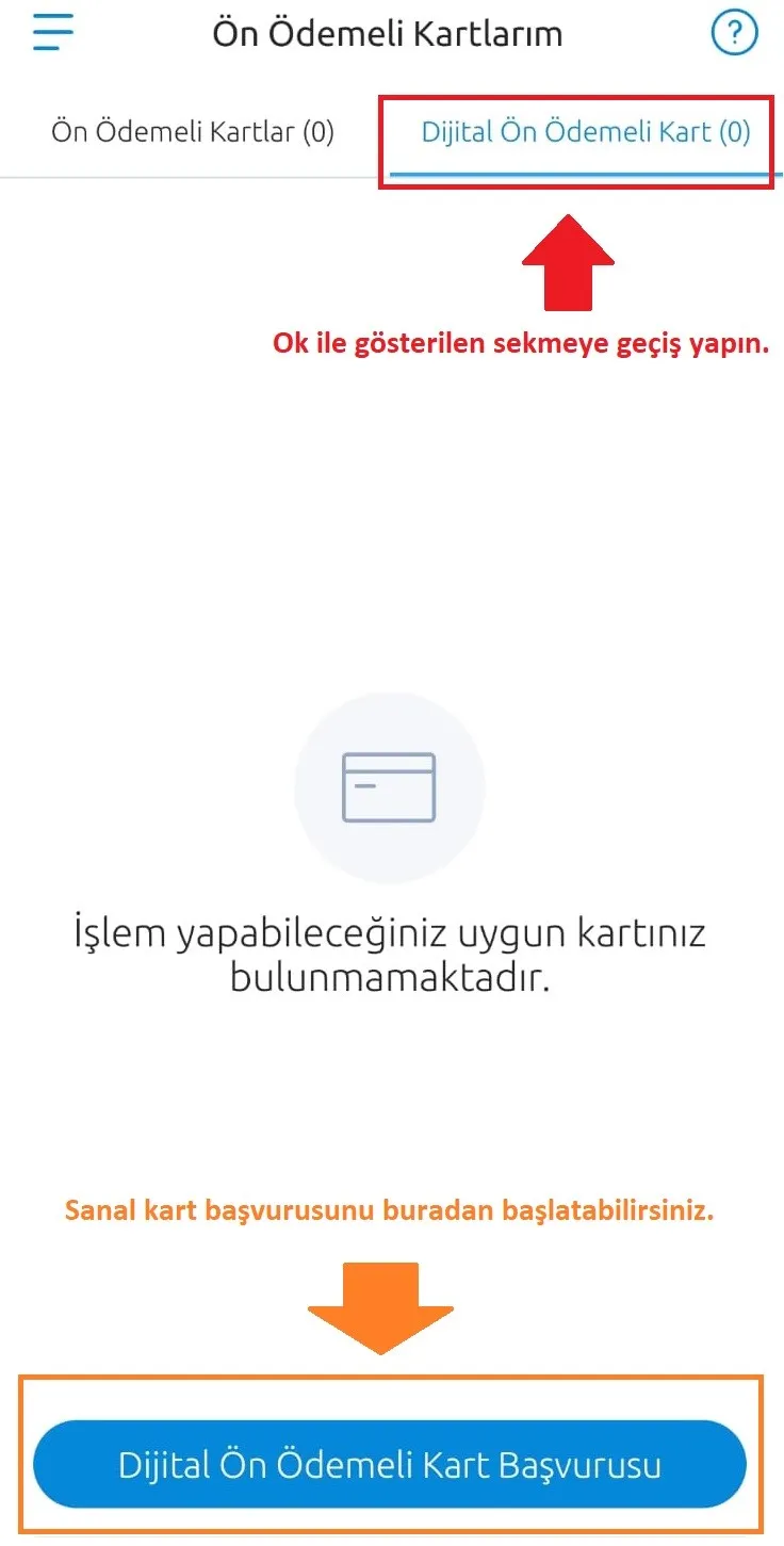 Yapı Kredi Sanal Kart Oluşturma Başvuru