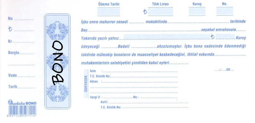 Bono Örneği - (Boş)