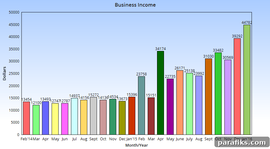 January business income chart