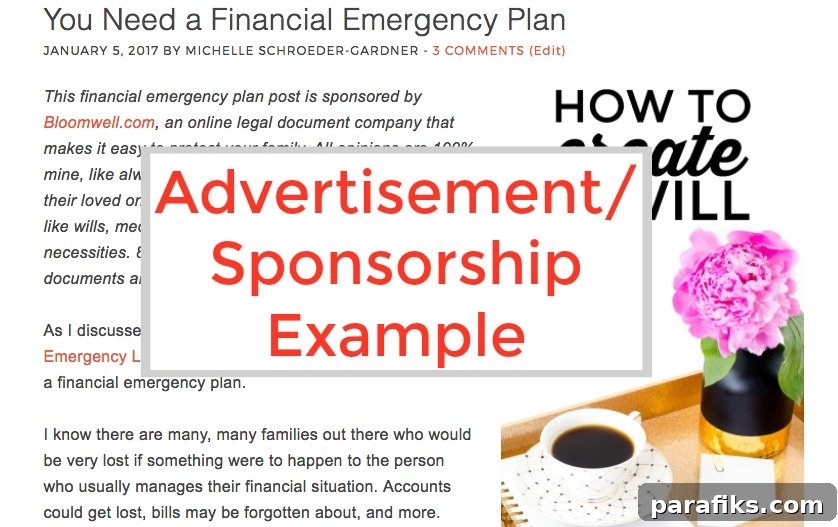 Sponsored posts and partnerships.