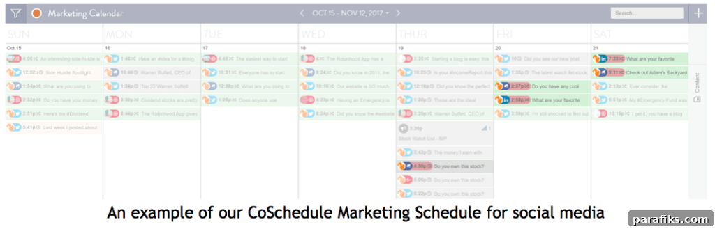 Social media scheduling