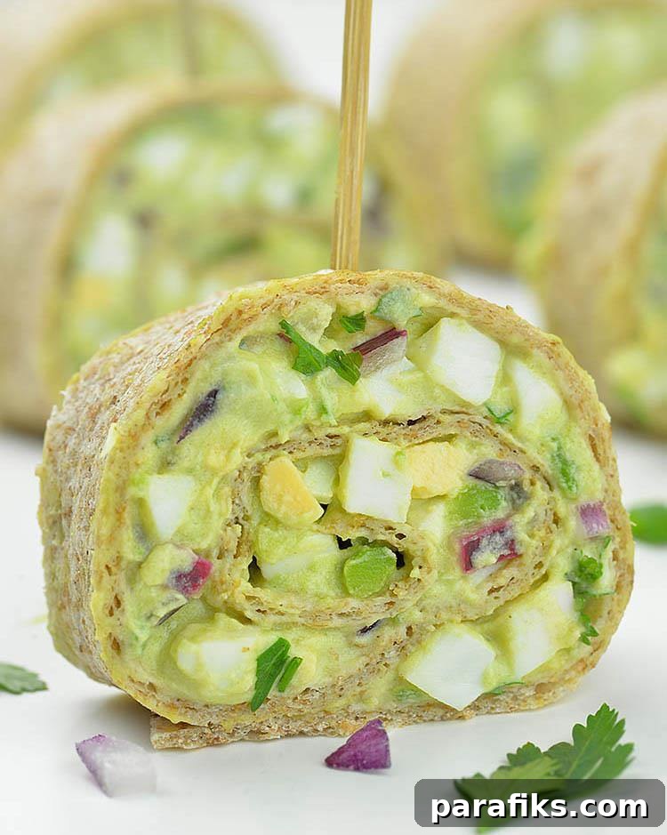 Avocado Egg Salad Roll Ups