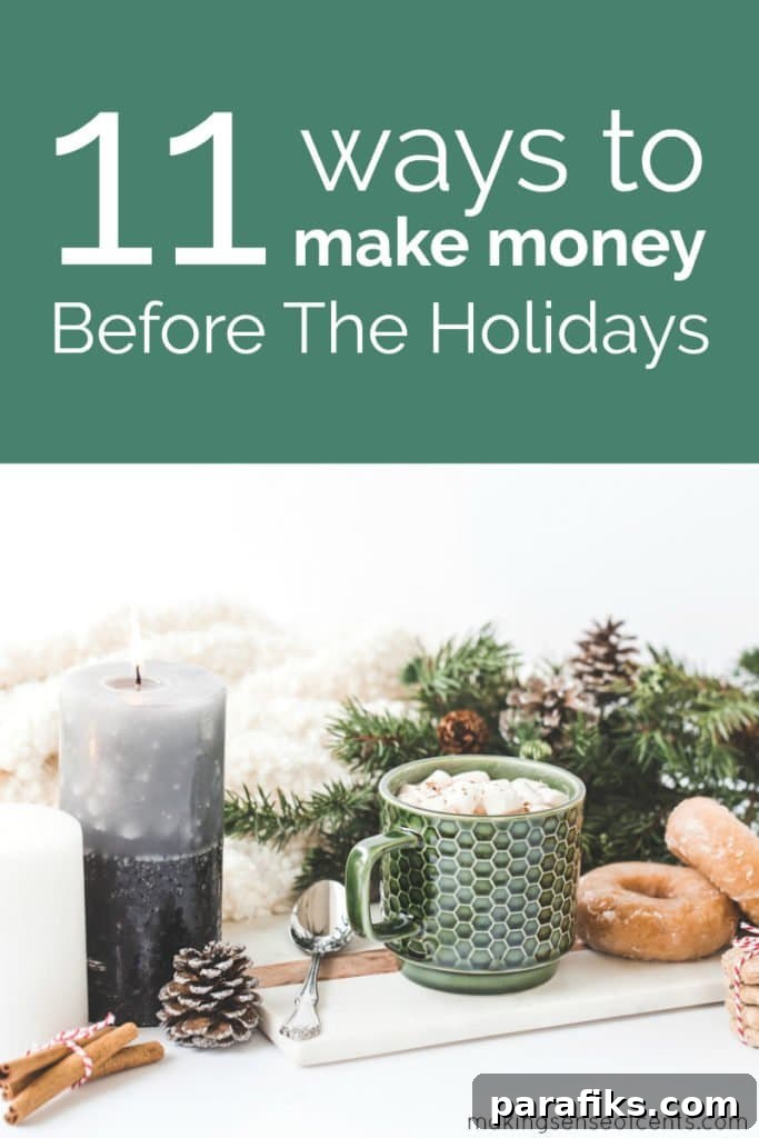 Are you looking to find ways to make extra money for Christmas and the many other wonderful holidays of the season? Find ways to make holiday cash for Christmas here. #holidaycash #waystomakemoney #waystomakeextramoneyforchristmas #holidays