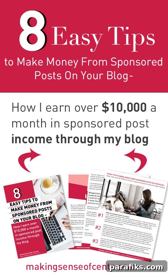 Make Money From Sponsored Blog Posts: 8 Practical Tips for Bloggers 2 Sponsorships on your blog are a great way of earning a living online. Learn how I made my first blogging income, and how I'm now making $10,000-$20,000 a month with sponsored partnerships! With this time-saving cheat sheet, you'll learn how to make sponsored post income from your blog. These tips will help you to rapidly improve your results and increase your blogging income in no time. #howtomakemoneyblogging #makeextramoney