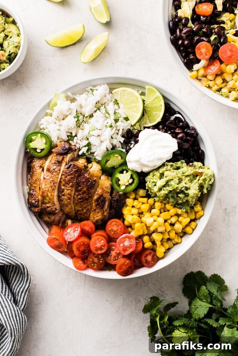 10 Quick Lunch Ideas to Brighten Your Day 8 Chicken Burrito Bowls