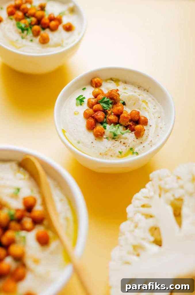 Cauliflower soup in a bowl