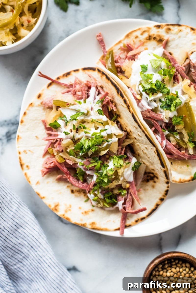 Corned beef tacos
