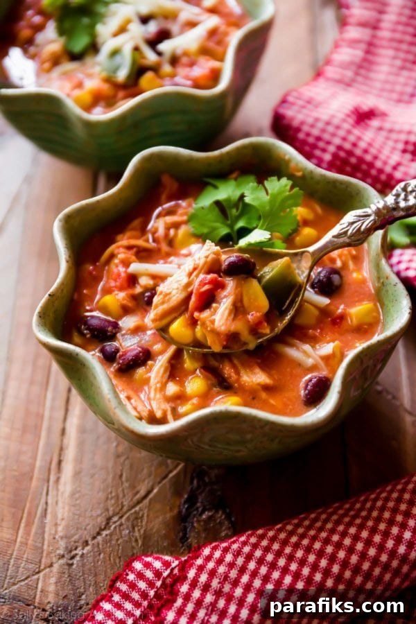 Chicken chili in a bowl