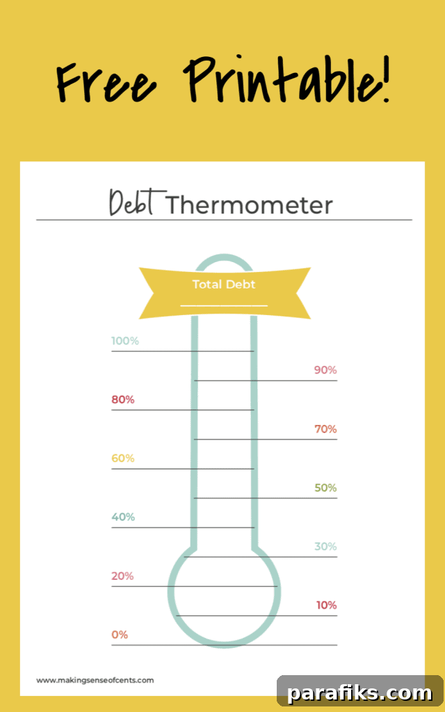 free debt thermometer printable