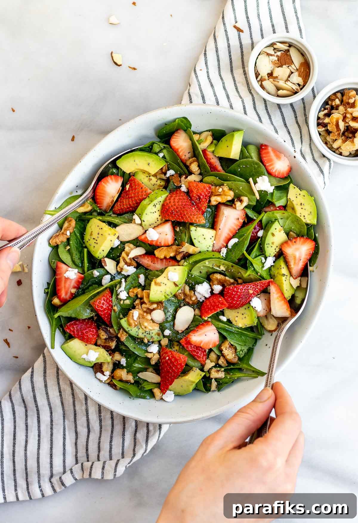 13 Salad Meal Prep Ideas to Save Time and Money 9 Spinach Strawberry Salad