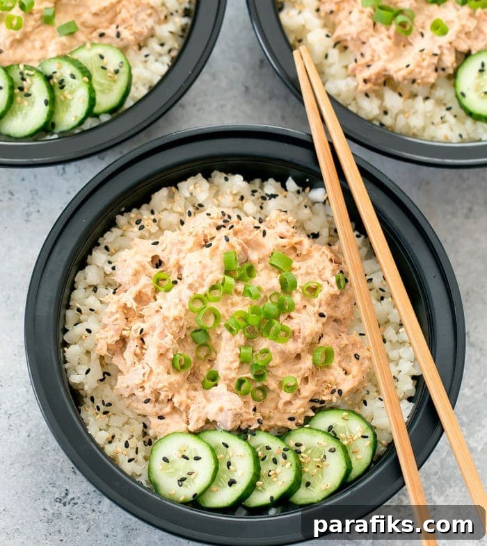 Spicy Tuna Bowls With Cauliflower Meal Prep