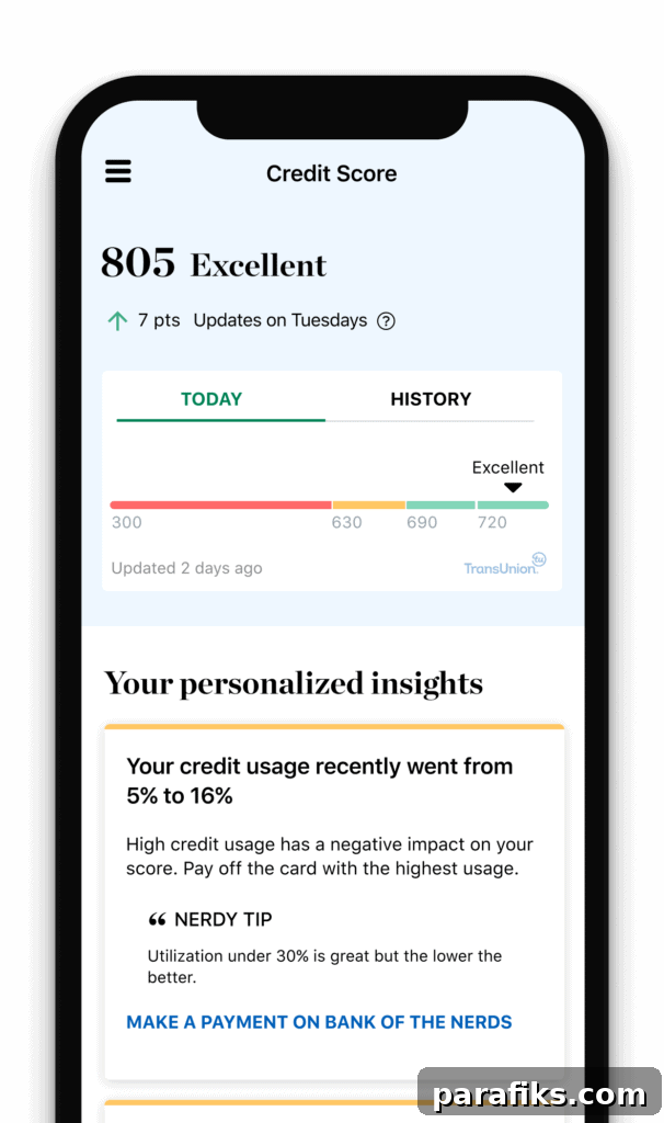 NerdWallet App Review: Smart Ways to Manage Your Money 3 Credit score tab in the NerdWallet app