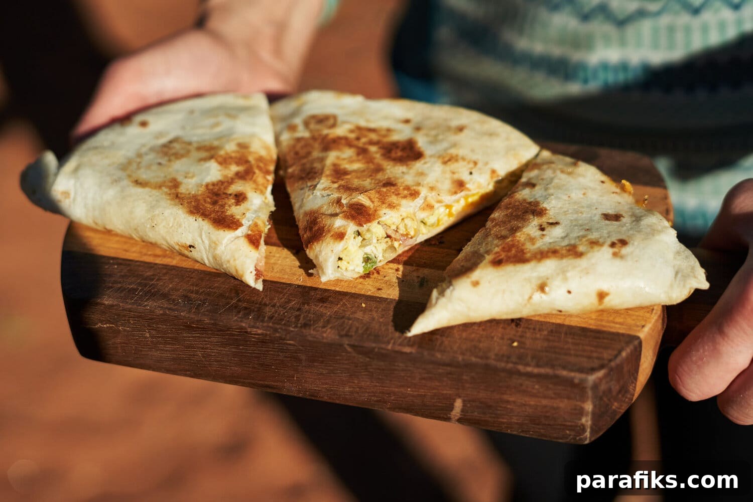 Bacon and pepper breakfast quesadillas