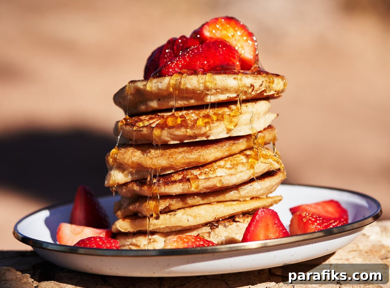Toasted coconut strawberry pancakes