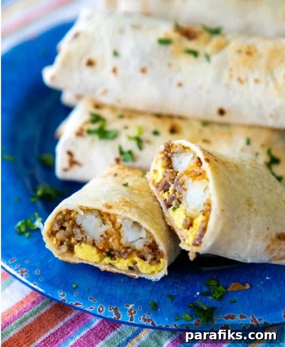 Make ahead breakfast burritos