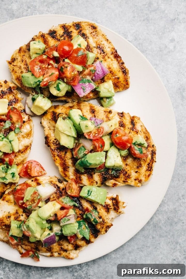 17 Summer Dinner Ideas: Quick, Light & Delicious Recipes 17 Avocado salsa over grilled chicken