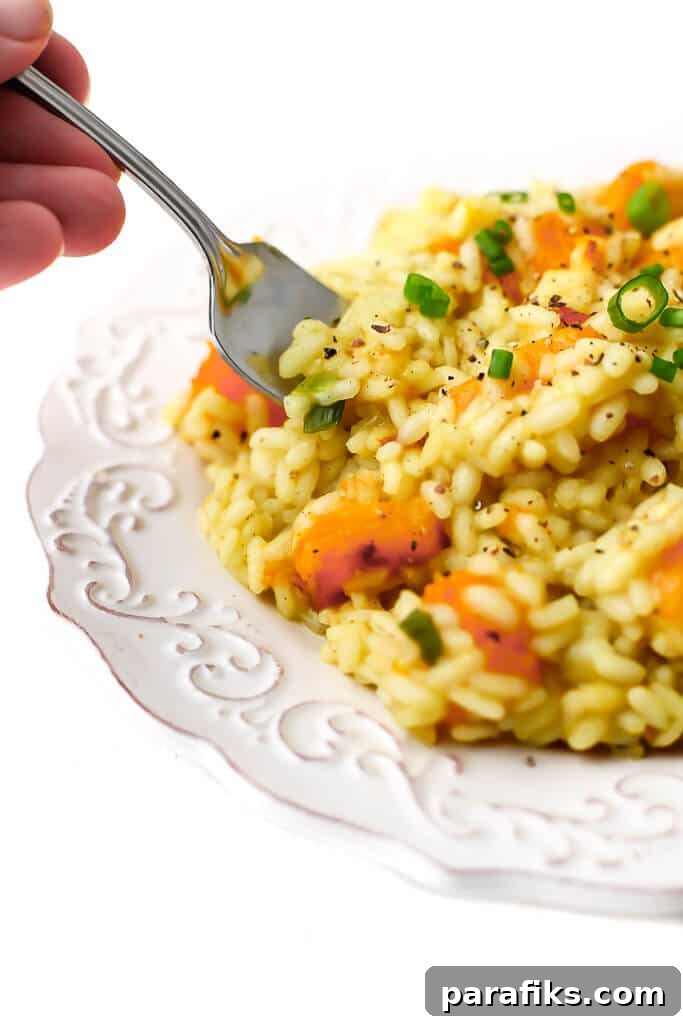 Vegan butternut squash risotto