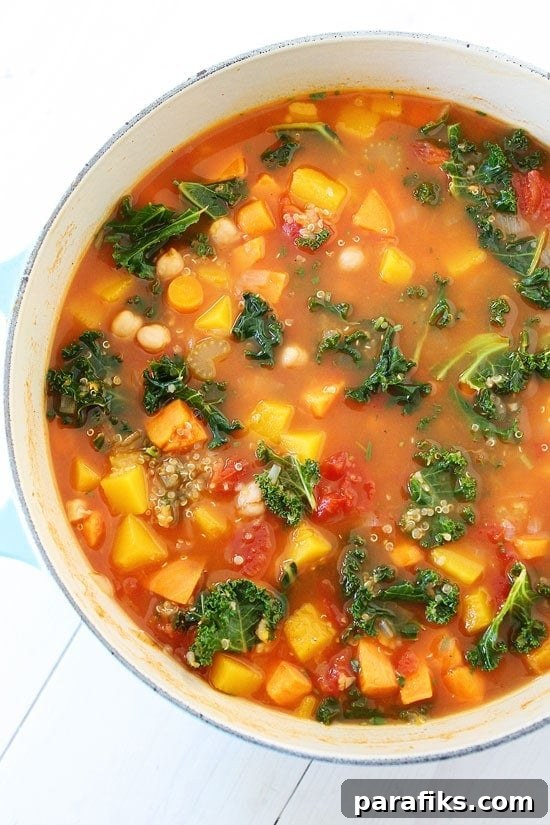 Fall vegetable quinoa soup