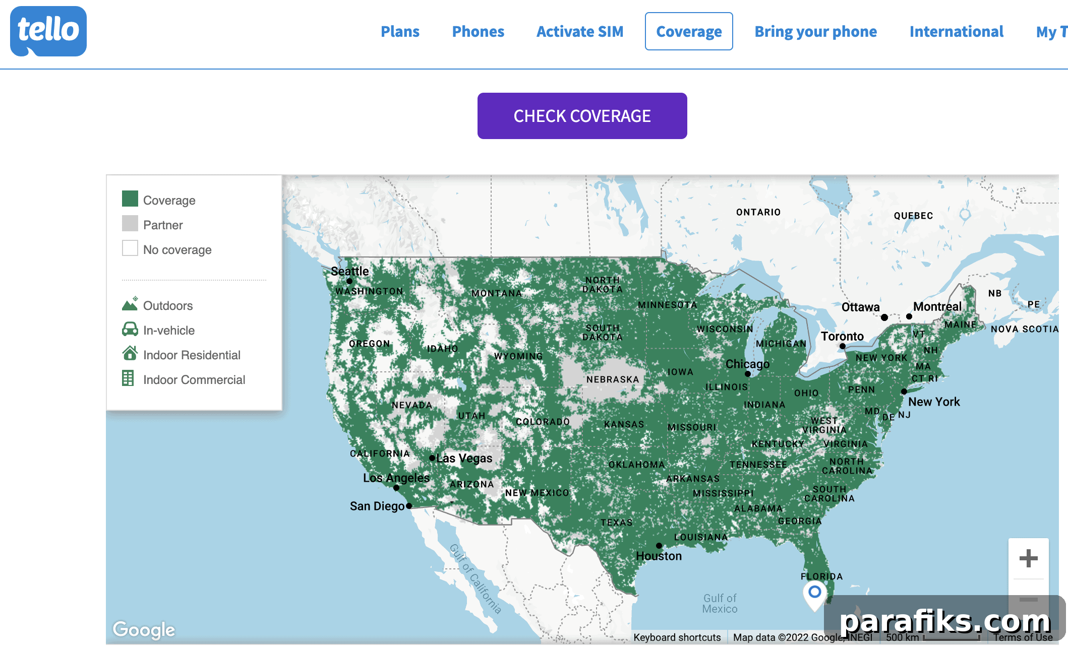 Tello Review: Cell Phone Plans From Just $5/Month 4 Tello mobile coverage map