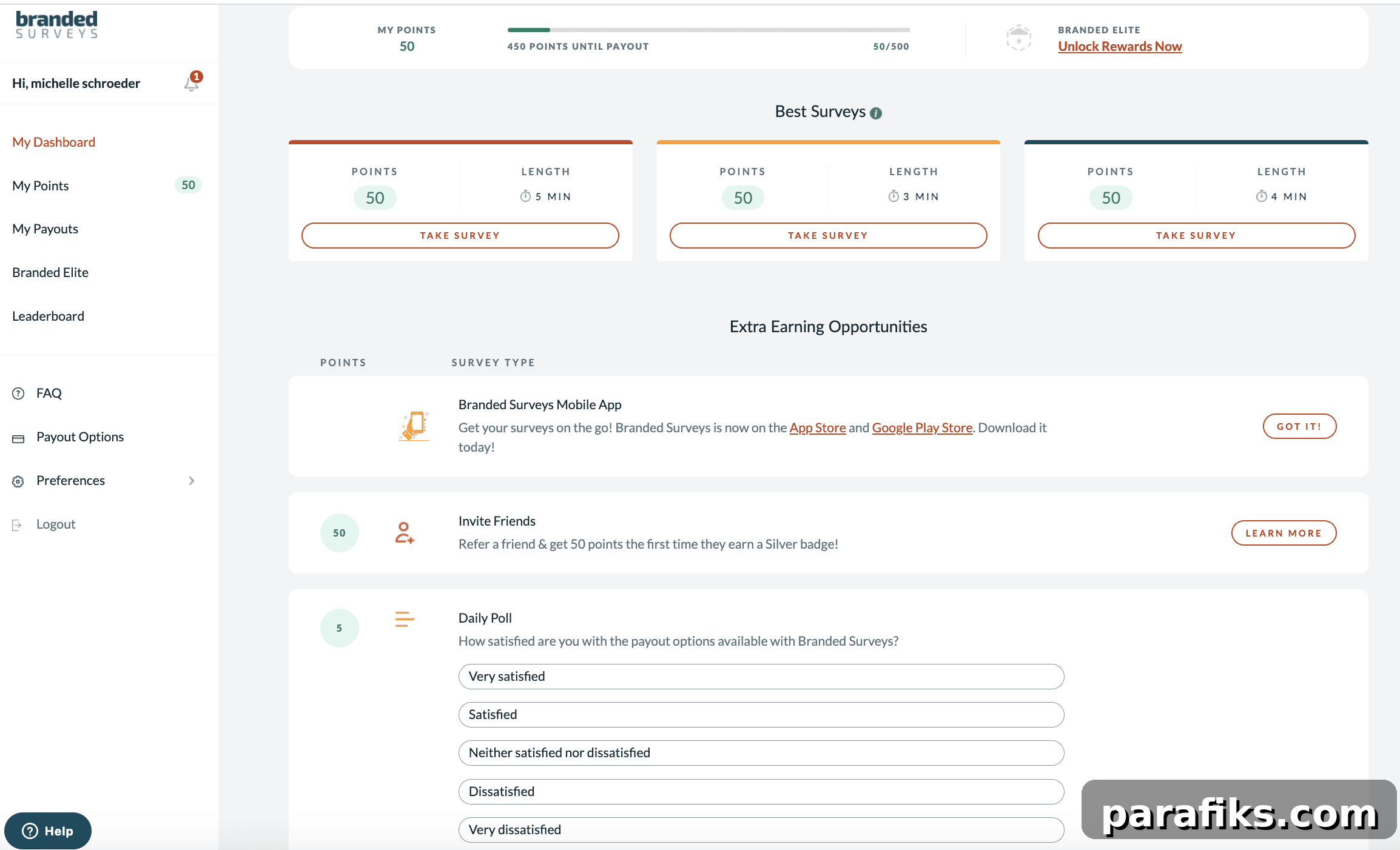 Picture of Branded Surveys dashboard when you first sign up