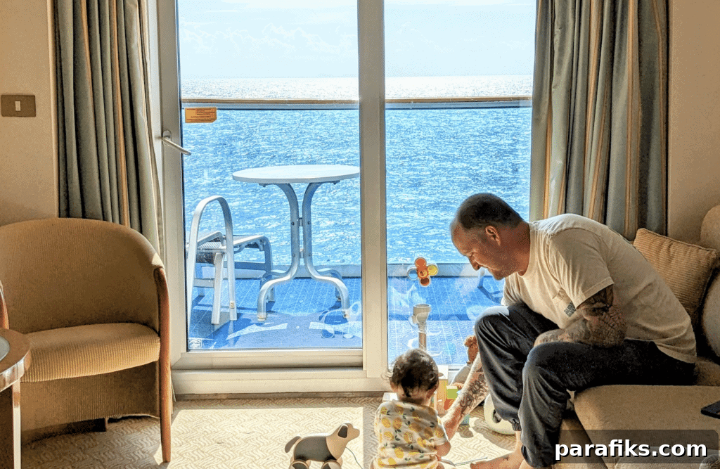 Around-the-World Cruise with a Child: 25+ Countries in 4 Months 4 Our cabin on our world cruise aboard the Island Princess