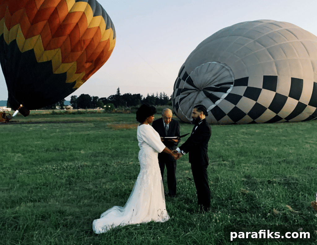 our wedding with hot air balloons