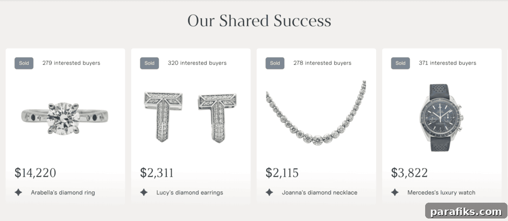 Worthy Review: Is Selling Jewelry on Worthy Legitimate? 2 Here's a screenshot from Worthy's website of some past jewelry sales.