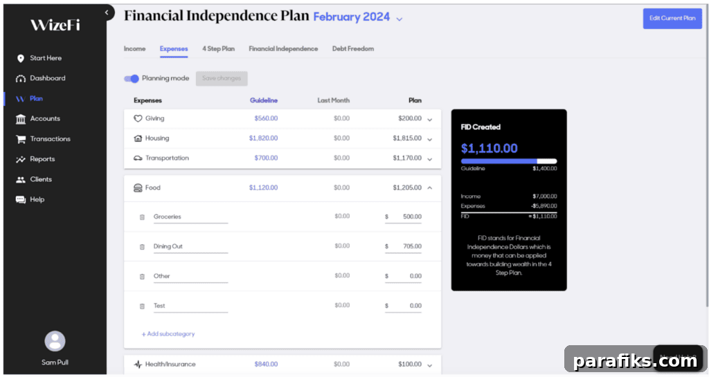 WizeFi plan screenshot