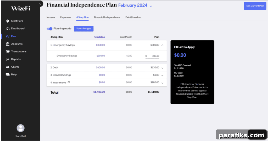 WizeFi plan screenshot 2