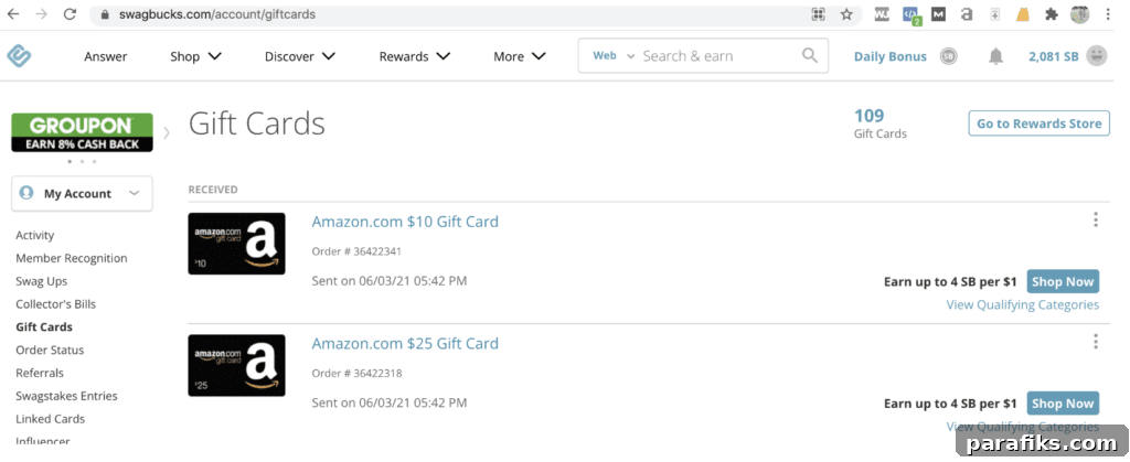 free starbucks gift cards from Swagbucks