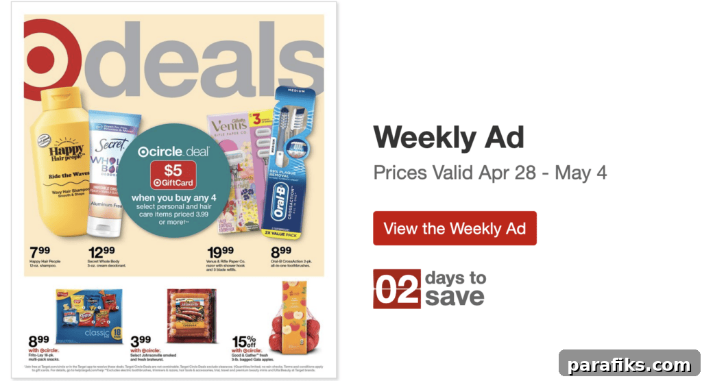 Here's a screenshot of Target’s weekly ad, and it shows how you can get a free gift card (this is an old ad, so this offer is not current.
