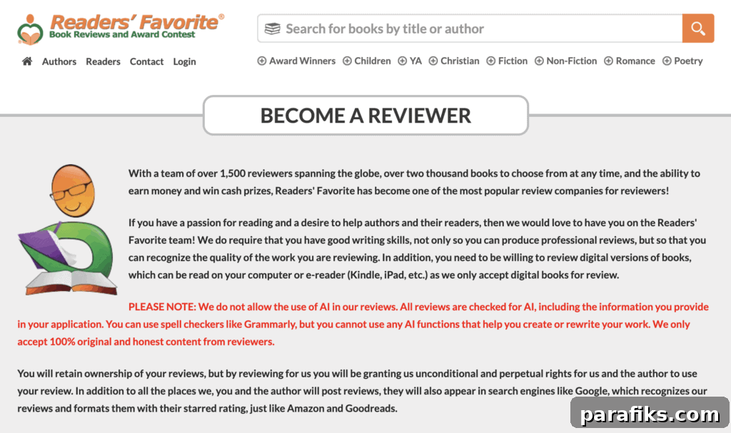 Readers' Favorite book reviewer screenshot