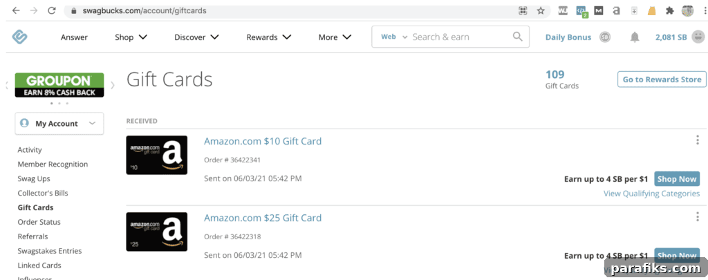 8 Ways to Score a Free Old Navy Gift Card 2 I’ve received over 100 gift cards from Swagbucks, as you can see in this screenshot.