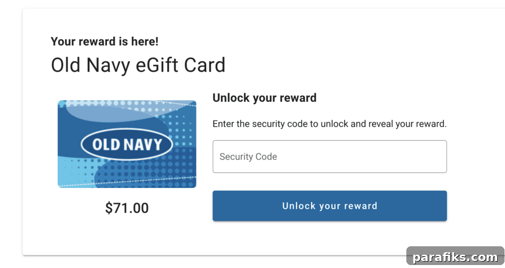 8 Ways to Score a Free Old Navy Gift Card 3 Here's a screenshot of the free Old Navy gift card I received from Capital One Shopping.