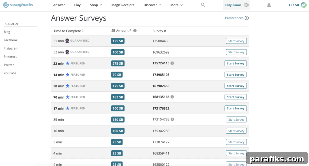 11 Practical Swagbucks Tips to Earn Extra Cash Quickly 3 swagbucks hacks surveys. These are the surveys I see in my personal Swagbucks account.