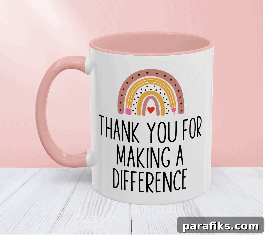 How I Earn $7,500 Monthly Selling Print-on-Demand Gifts 2 Example of a print-on-demand mug that reads "Thank you for making a difference"