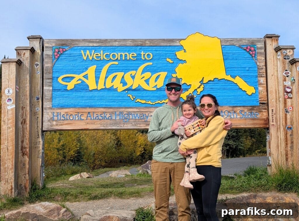 How I Work Only a Few Hours Weekly and Still Earn a Full-Time Income 2 Picture of me and my family in front of the Alaska state sign. How I’m Working Just a Few Hours a Week This Summer (And Still Earning Full-Time Income)