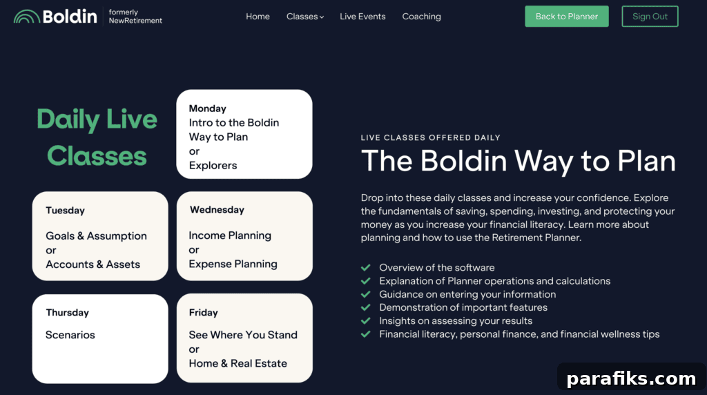 Boldin Retirement Planning Review: Is It Right for You? 6 Boldin Live classes