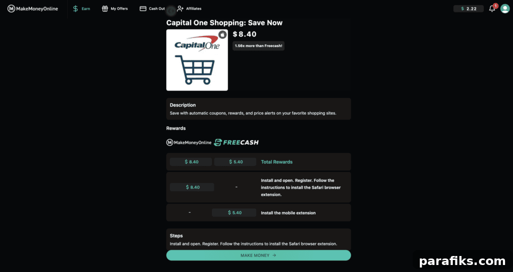 MakeMoneyOnline Review: Can You Actually Earn Extra Income? 2 Here's an example of what you can earn on MakeMoneyOnline.