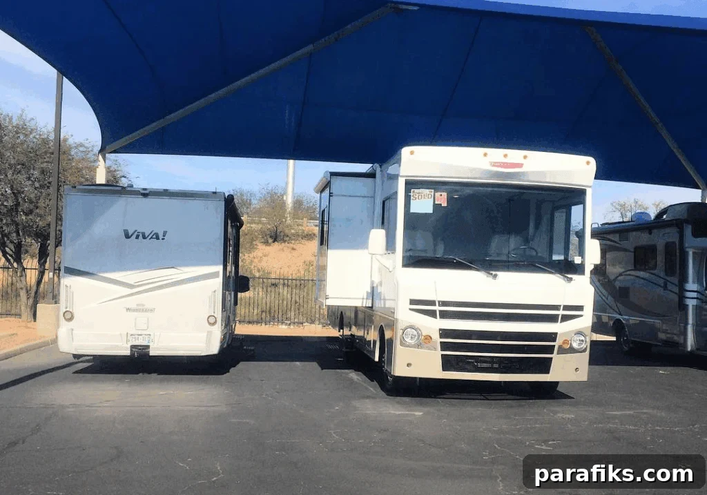 This is a picture from when we traded in our first RV and bought our second. The process was easy because we already knew we wanted another RV.