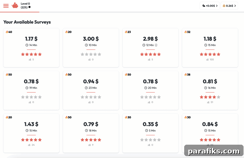HeyPiggy Available Surveys
