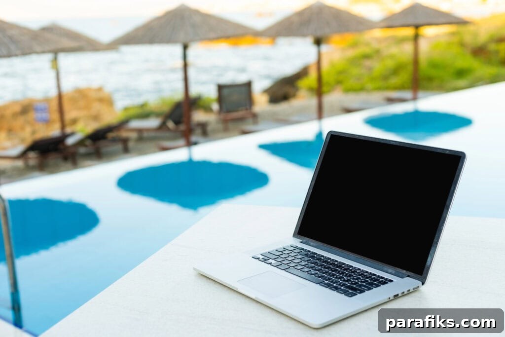 10 Proven Ways to Make Money Using ChatGPT 2 Laptop on the table on the beach for the article 10 Best Ways To Use ChatGPT To Make Money