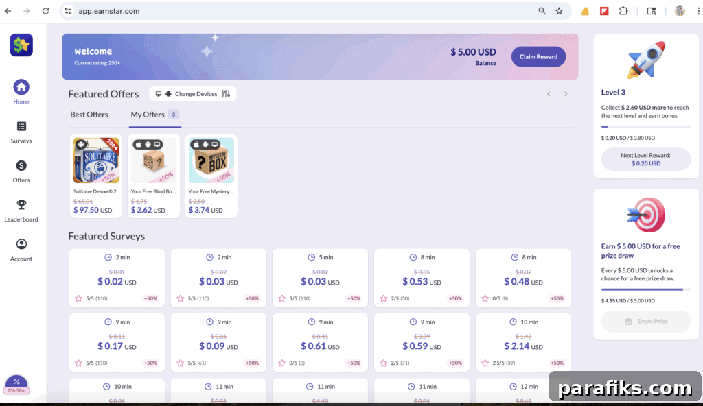 EarnStar Review: Can You Make Real Money from Surveys & Games? 5 I received a 50% bonus boost from the prize draw, which made all future earnings more valuable as you can see here.