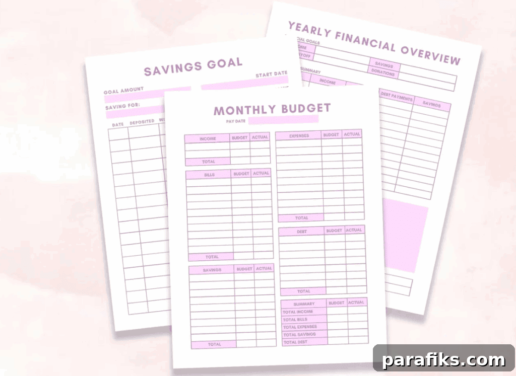 Budget and finance printables